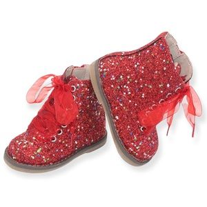 Infant Baby girl Glitter Combat Boots